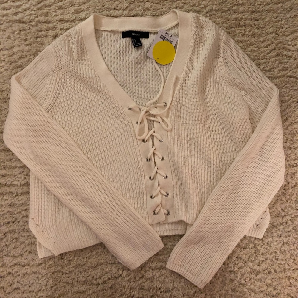 Forever 21 Cream Knit Sweater